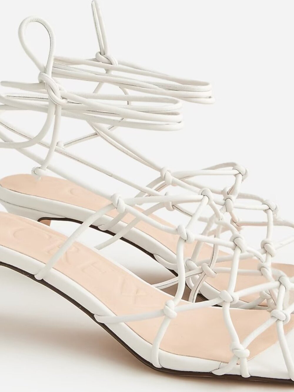 J. Crew Zadie knotted lace-up kitten heels in leather - Picture 2 of 9